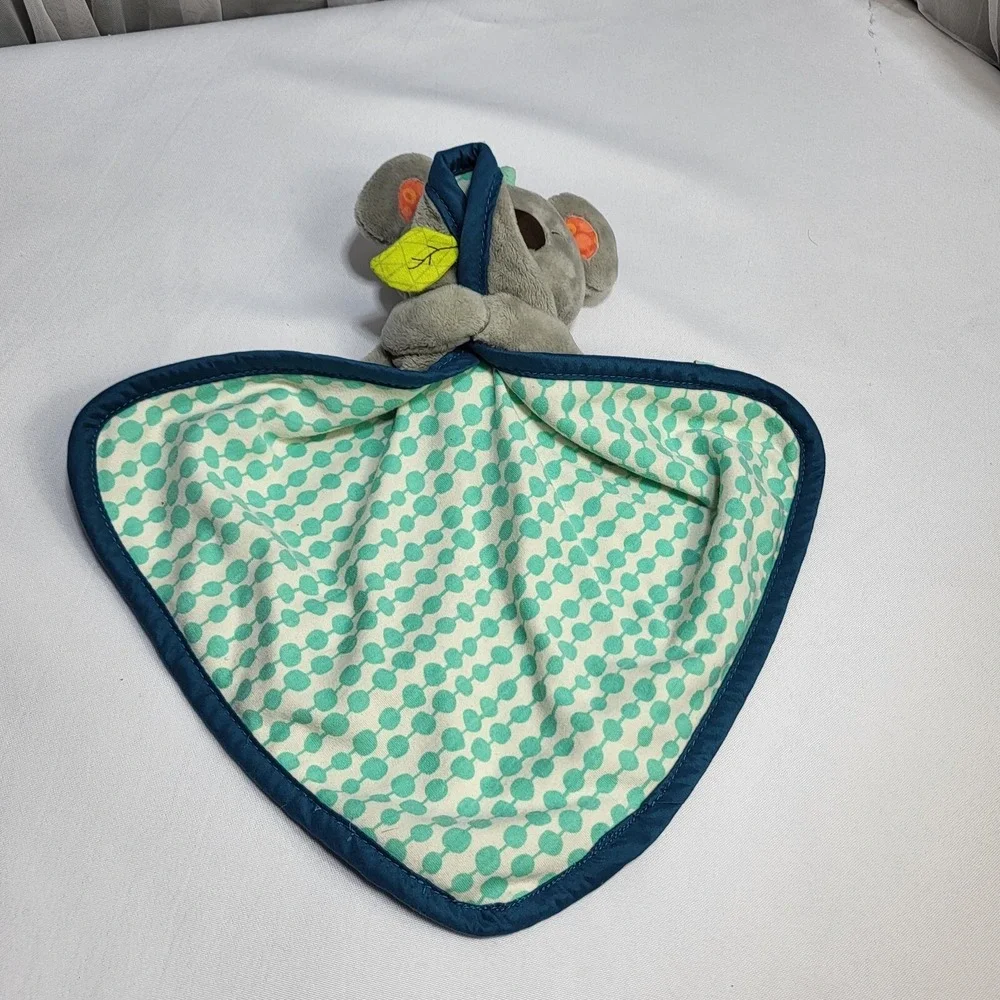 Koala‎ Stuffed Plush Lovey Blankie Grey Aqua Blue Cuddly Bear Blanket